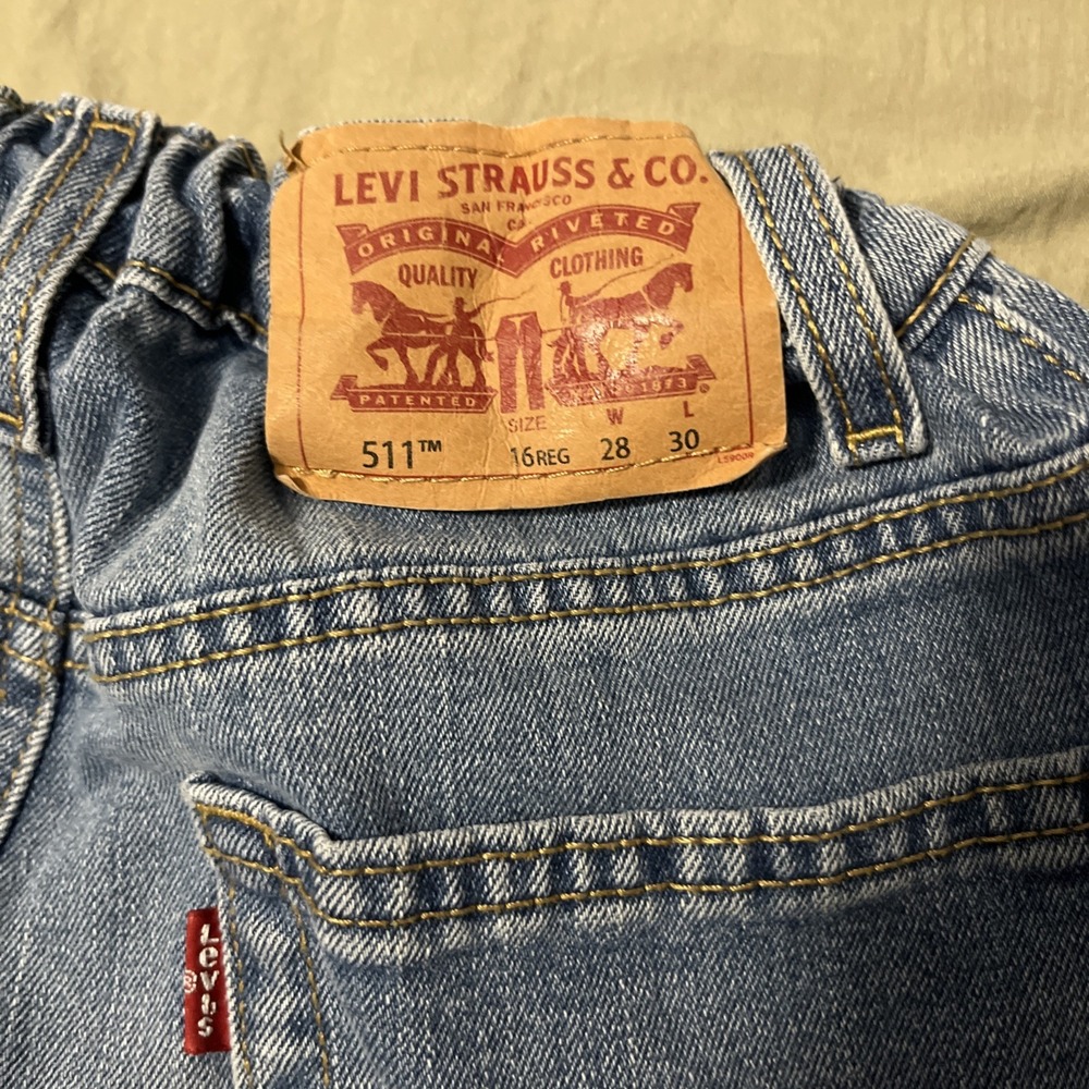 Levi's Jeans Boys 28x28 16 Reg 511‎ Performance Slim Stretch Blue Medium Wash